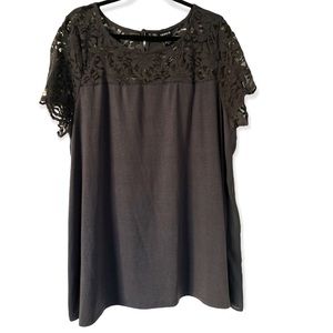 Torrid Women's Navy Blue Flowery Lace Sleeve Blouse Top Plus Size 2X